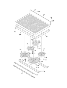 Main Top Diagram and Parts List for FGEF306TMWC  Frigidaire Range