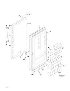 Door Diagram and Parts List for EI32AF65JS2  Electrolux Freezer