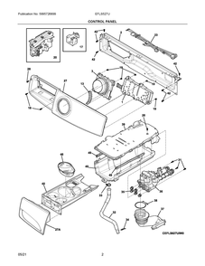 Control Panel Diagram and Parts List for EFLS527UIW2  Frigidaire Washer