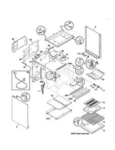 Body Diagram and Parts List for FGFB64CJSC  Frigidaire Range