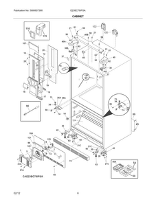 Cabinet Diagram and Parts List for E23BC78IPSA  Electrolux Refrigerator