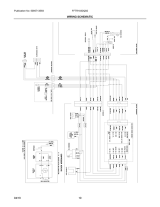 Wiring Schematic Diagram and Parts List for FFTR1830QS0  Frigidaire Refrigerator