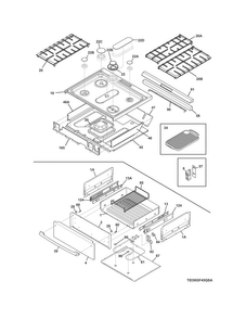 Top/drawer Diagram and Parts List for EI30GF45QSB  Electrolux Range