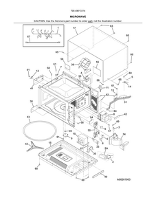 Microwave Diagram and Parts List for 79049613314  Kenmore Microwave