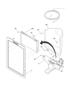 Ice & Water Dispenser Diagram and Parts List for EW26SS85KS1  Electrolux Refrigerator
