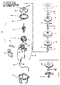Motor Assembly Diagram and Parts List for 00067  Electrolux Canister Vacuum