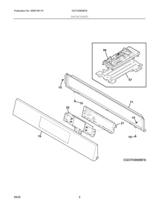 Backguard Diagram and Parts List for GCFI3060BFB  Frigidaire Range