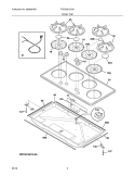 MAIN TOP Diagram and Parts List for FFGC3613LSA  Frigidaire Cooktop