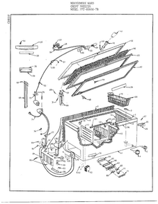 Cabinet Diagram and Parts List for 89666-7B  Frigidaire Freezer