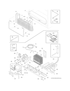 Cooling System Diagram and Parts List for EW23BC85KSAA  Electrolux Refrigerator