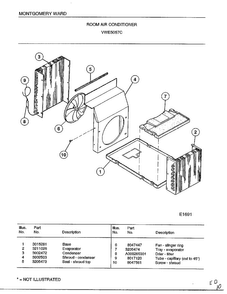 Room Air Conditioner Page 6 Diagram and Parts List for 5057C  Frigidaire Air Conditioner