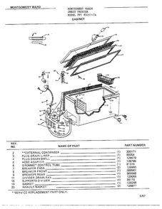 Cabinet Diagram and Parts List for 85057-7A  Frigidaire Freezer