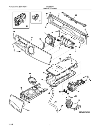 Control Panel Diagram and Parts List for EFLS627UTT1  Frigidaire Washer