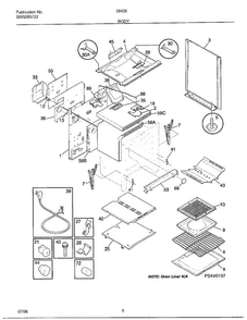 Body Diagram and Parts List for 284260A  Frigidaire Range