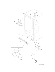 Cabinet Diagram and Parts List for 25321742510  Kenmore Freezer