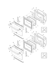Doors Diagram and Parts List for EI27EW45KB3  Electrolux Wall Oven