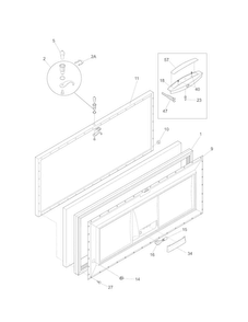 Door Diagram and Parts List for 25316342107  Kenmore Freezer
