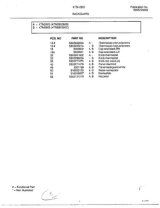 Backguard Page 2 Diagram and Parts List for 2803-80B  Frigidaire Range