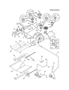 Burner Diagram and Parts List for EW30GS80RSA  Electrolux Range