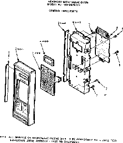 Control Panel Parts Diagram and Parts List for 5648878420  Kenmore Microwave