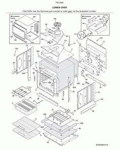Lower oven Diagram and Parts List for 79049602317  Kenmore Microwave