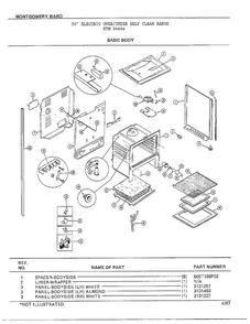 Part Location Diagram of 3131496 Frigidaire PANEL