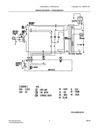 Wiring Diagram ? Cpmo226nufa Diagram and Parts List for CGMO226NUFA  Frigidaire Microwave