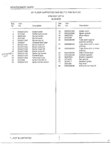 Burner Page 2 Diagram and Parts List for 2891  Frigidaire Range