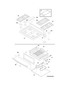 Top/drawer Diagram and Parts List for FPGF3081KFS  Frigidaire Range