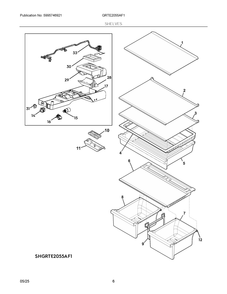 Shelves Diagram and Parts List for GRTE2055AF1  Frigidaire Refrigerator