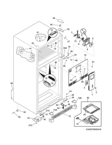 Cabinet Diagram and Parts List for 25370639412  Kenmore Refrigerator