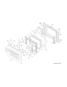 Door Diagram and Parts List for LFGS3025PFC  Frigidaire Range