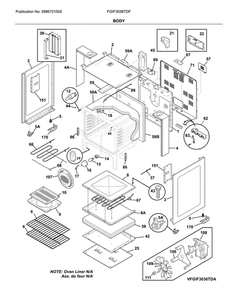 Body Diagram and Parts List for FGIF3036TDF  Frigidaire Range