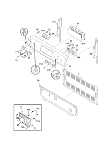Backguard Diagram and Parts List for 79094359701  Kenmore Range