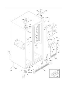 Cabinet Diagram and Parts List for FGUS2632LE2  Frigidaire Refrigerator