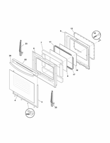 Door Diagram and Parts List for 79092709013  Kenmore Range