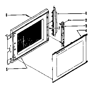 Door Diagram and Parts List for 56-4877  Tappan Microwave