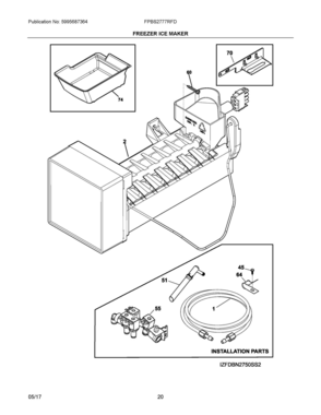 10 - FREEZER ICE MAKER Diagram and Parts List for FPBS2777RFD  Frigidaire Refrigerator