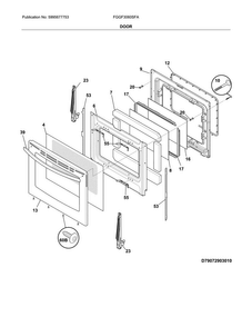 Door Diagram and Parts List for FGGF3060SFA  Frigidaire Range