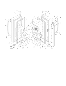 Fresh Food Doors Diagram and Parts List for FPHF2399MF6  Frigidaire Refrigerator