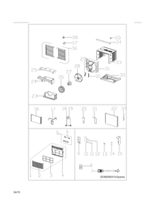 Recommended Spare Parts Diagram and Parts List for 25387080411  Kenmore Air Conditioner