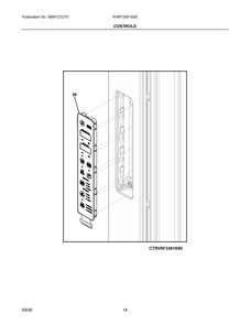 Controls Diagram and Parts List for RVRF3361SS5  Frigidaire Refrigerator