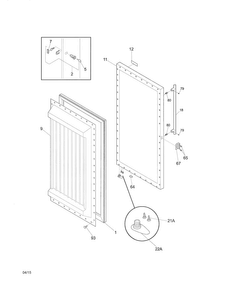 Door Diagram and Parts List for KCBM180RQYA  Kelvinator Freezer
