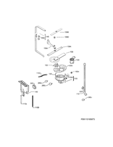Wash System Diagram and Parts List for FGID2474QB3B  Frigidaire Dishwasher