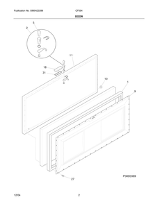 Door Diagram and Parts List for CF05  Frigidaire Freezer