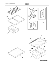Shelves Diagram and Parts List for FGTR2045QP2  Frigidaire Refrigerator
