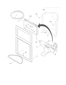 Ice & Water Dispenser Diagram and Parts List for FGUS2632LE2  Frigidaire Refrigerator