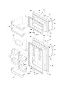 Doors Diagram and Parts List for FRT21HS8PS0  Frigidaire Refrigerator