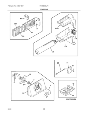 11 - CONTROLS Diagram and Parts List for FGUS2645LF3  Frigidaire Refrigerator