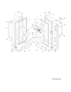 Fresh Food Door Diagram and Parts List for EI27BS26JBC  Frigidaire Refrigerator